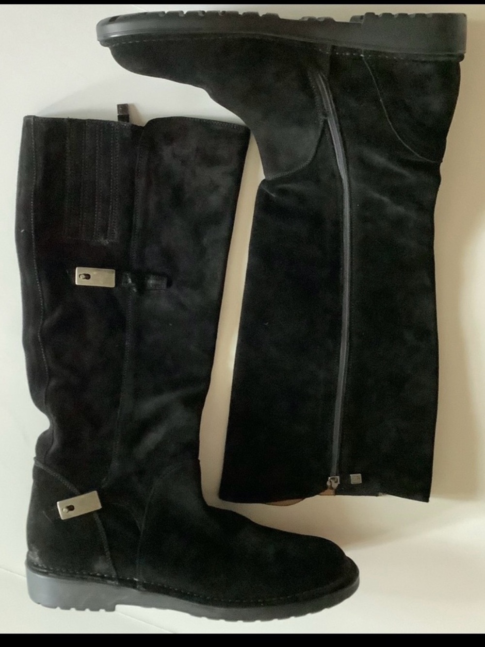 Alberto Fermani black suede boots, size 41/US 9